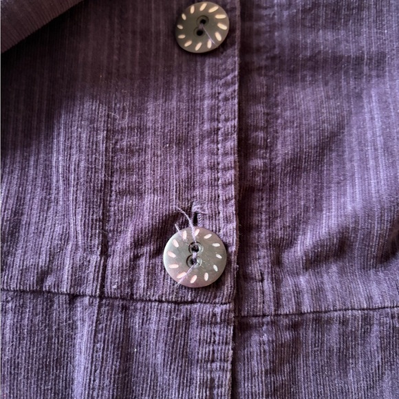 Flax Purple Pinstripe Micro Corduroy Jacket Size Small 100% Cotton Artsy Office - Picture 15 of 16